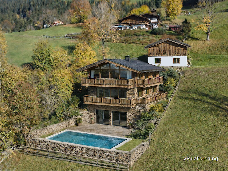 Chalet auf der Sonnseite von Kitzbühel in Panoramalage 